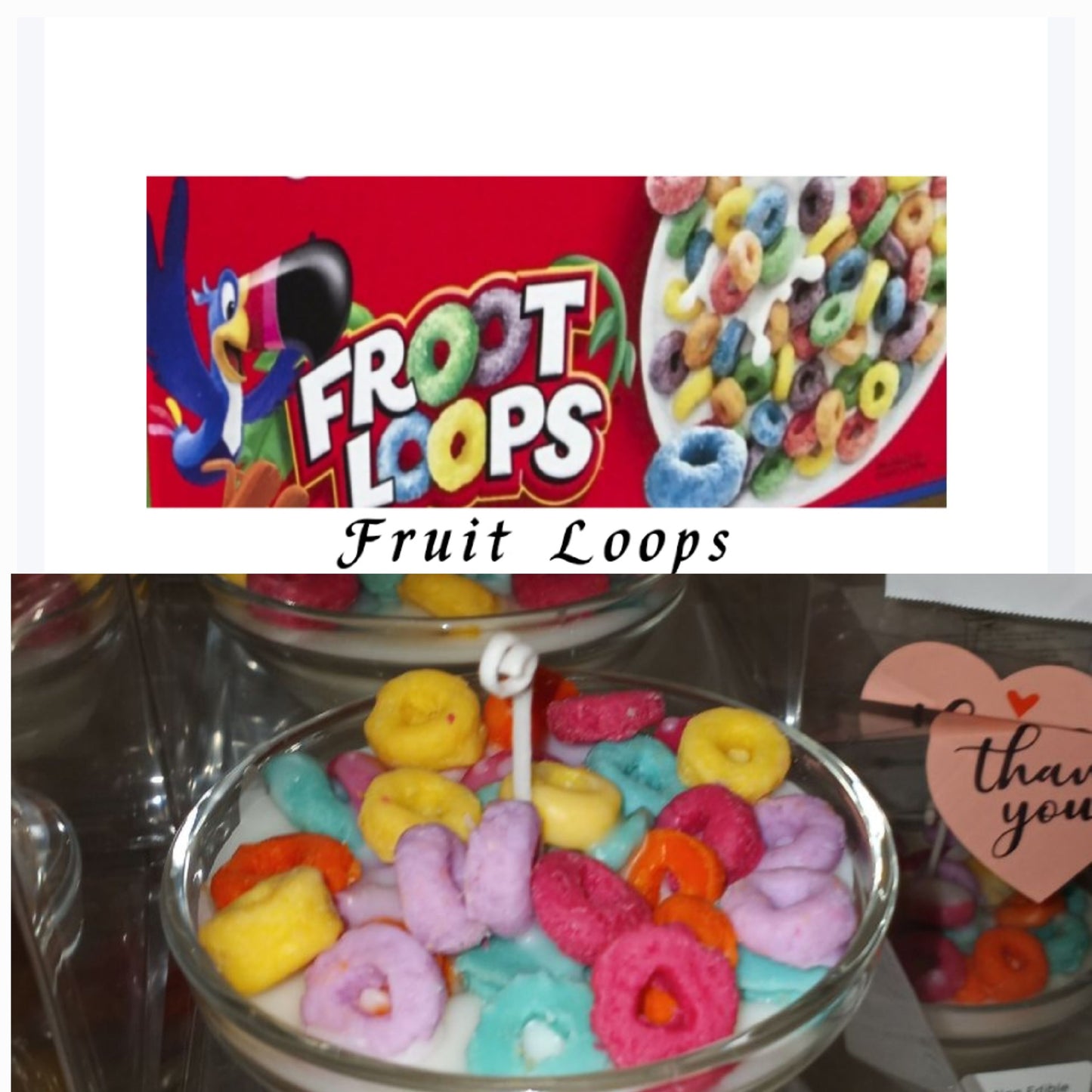 Froot Loop Cereal Candle