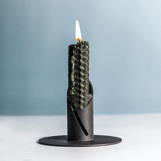 Black candle holder sandblasting cutting process wrought iron metal candle holder